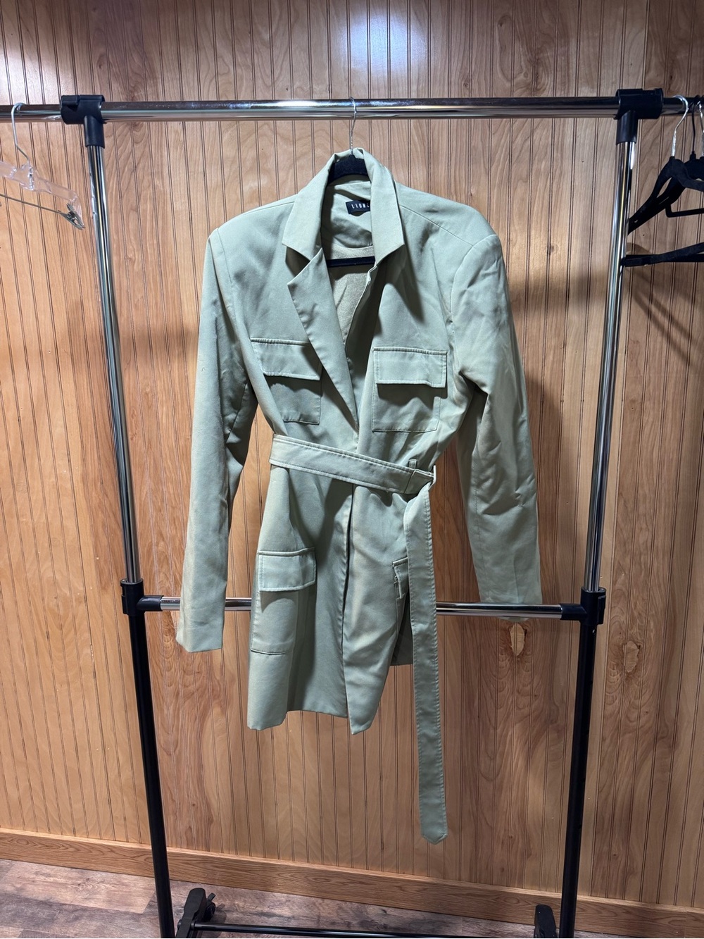 Lioness Sage Green Belted Blazer Dress